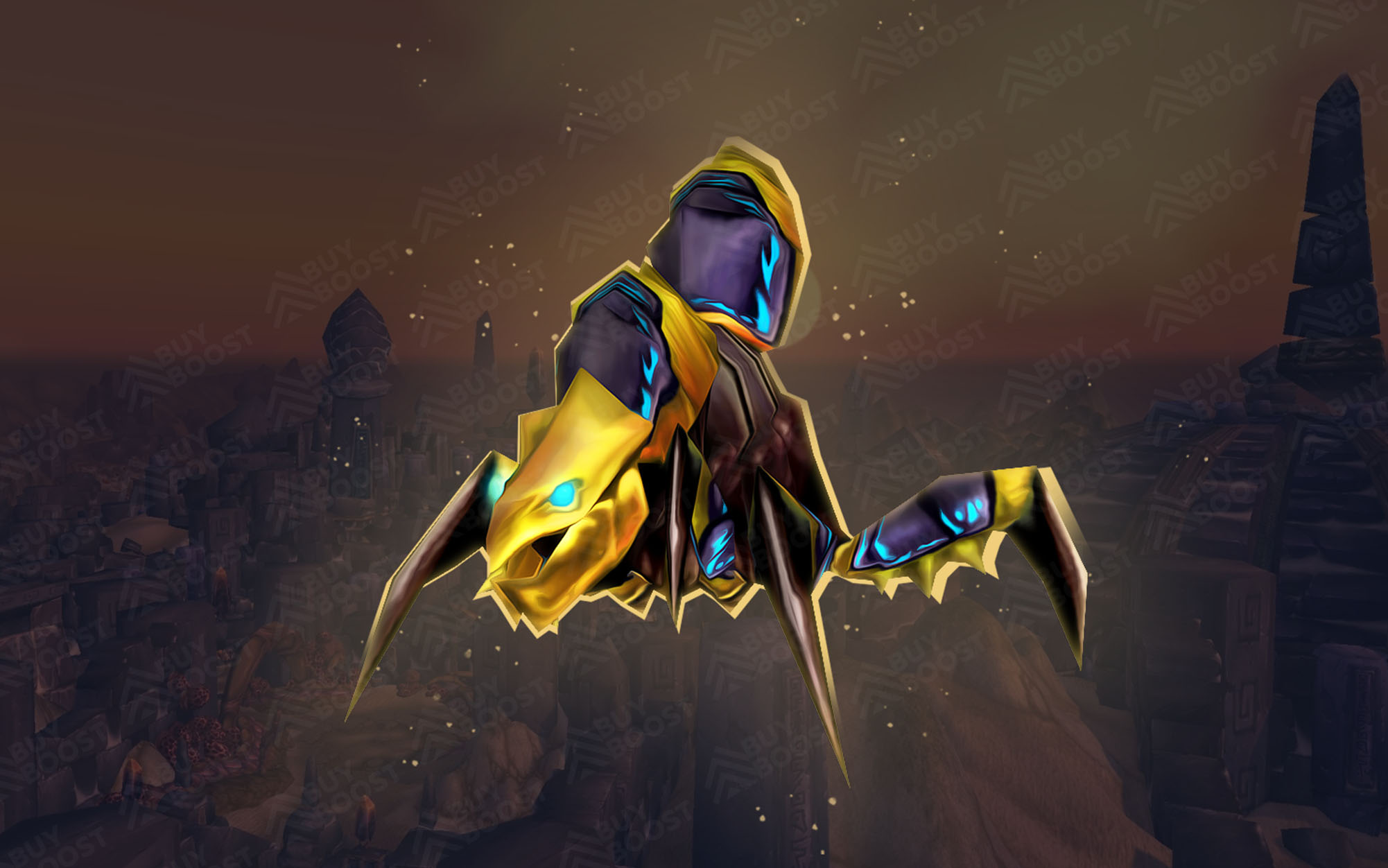 Yellow Qiraji Resonating Crystal Mount